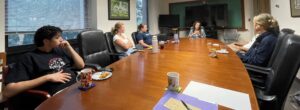 Scholars meeting with Kathryn Santanilla from Career Services